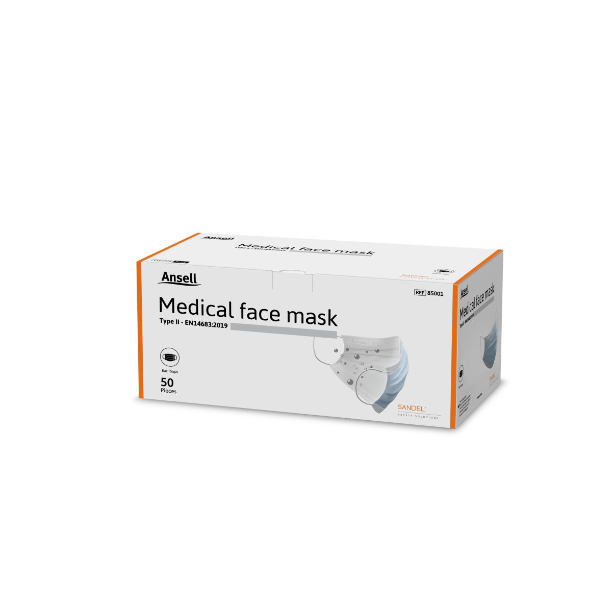 MASK MEDITSIINILINE ANSELL SININE TÜÜP II N50 /85001/ - Product Image