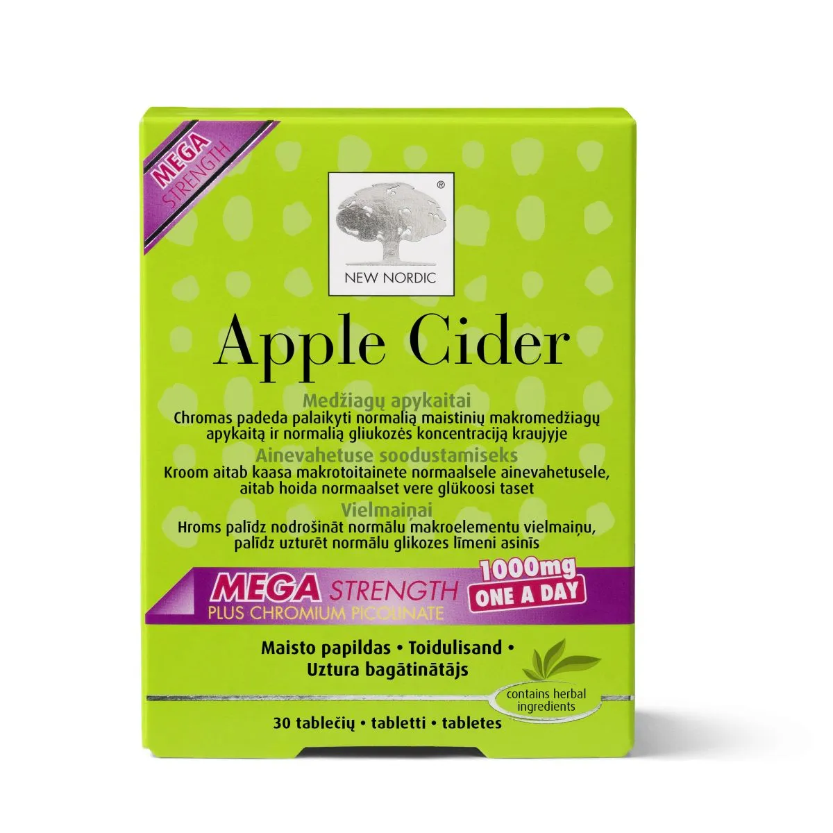 NEW NORDIC APPLE CIDER MEGA TBL 1000MG N30 - Product Image