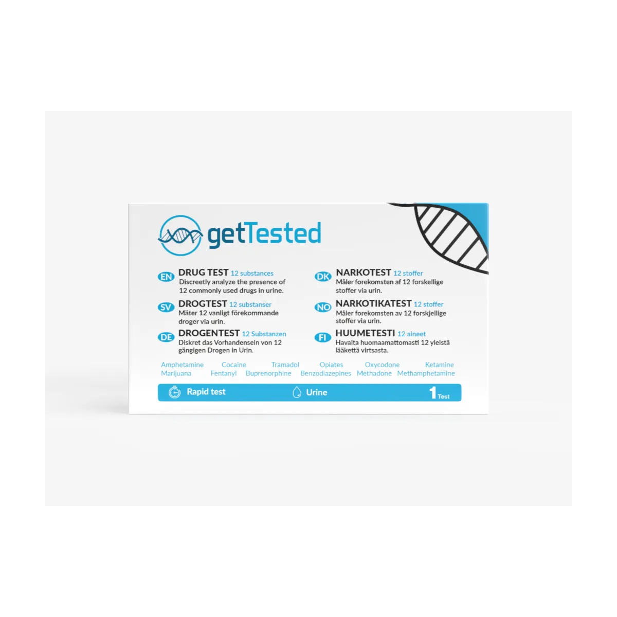 GETTESTED KIIRTEST NARKOJOOBE TUVASTAMISEKS 12 AINELE URIINIST N1 - Product Image