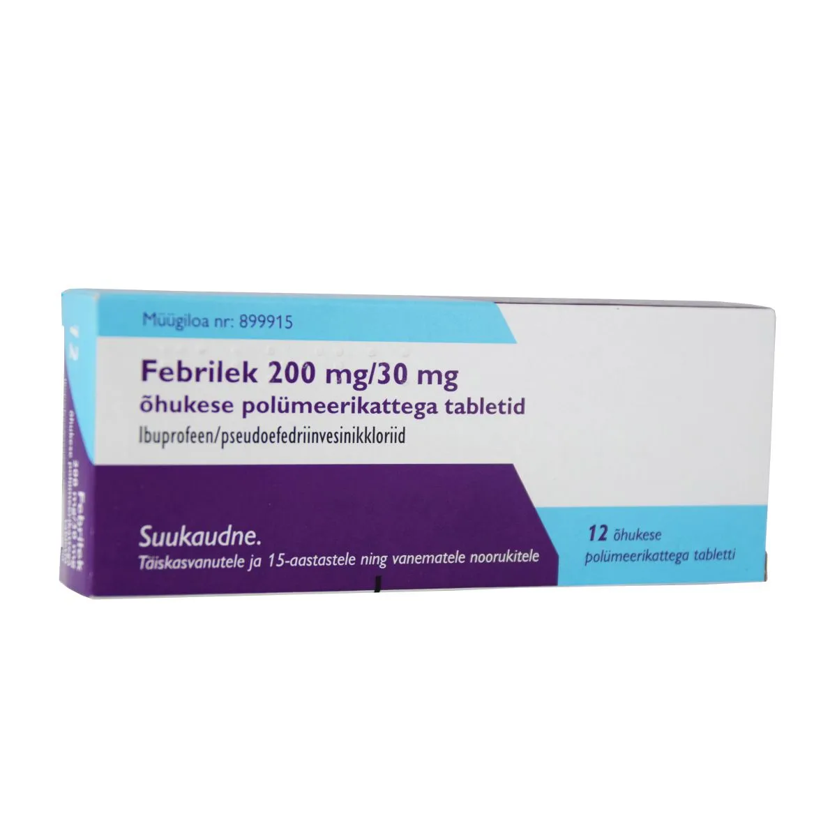 FEBRILEK TBL 200MG+30MG N12 - Product Image