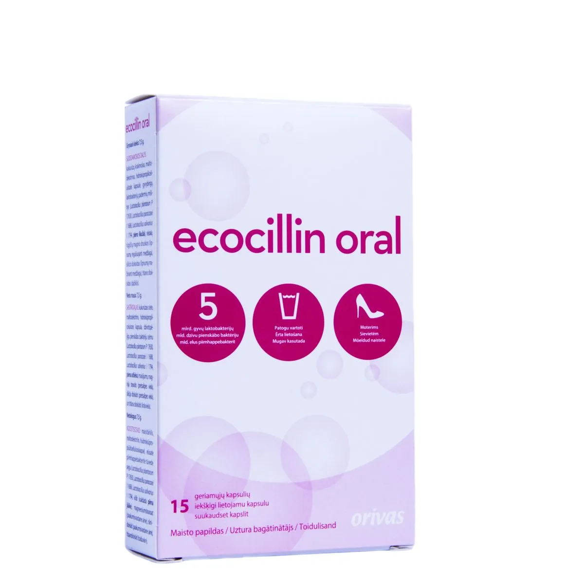 ECOCILLIN ORAL SUUKAUDSED KAPSLID N15 - Product Image