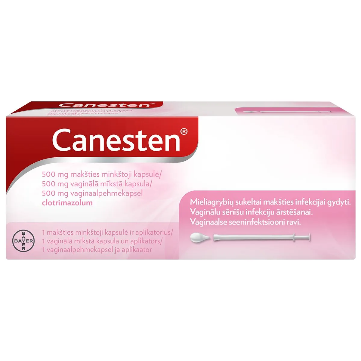 CANESTEN VAGINAALPEHMEKAPSEL 500MG N1 - Product Image