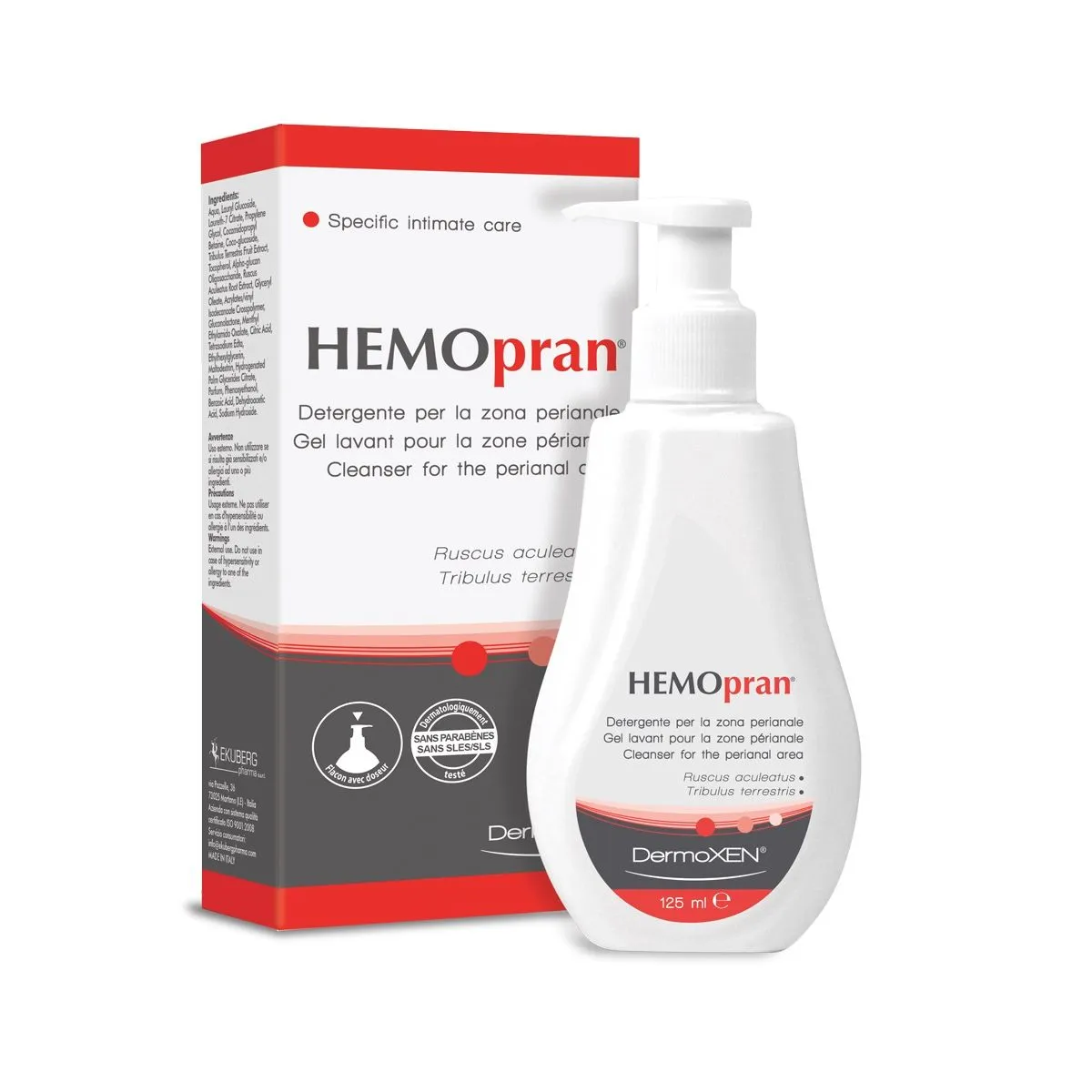 DERMOXEN HEMOPRAN PERIANAALPIIRKONNA PUHASTUSGEEL 125ML - Product Image