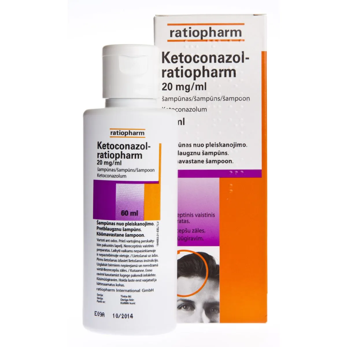 KETOCONAZOL-RATIOPHARM SHAMPOON 20MG/ML 60ML - Product Image