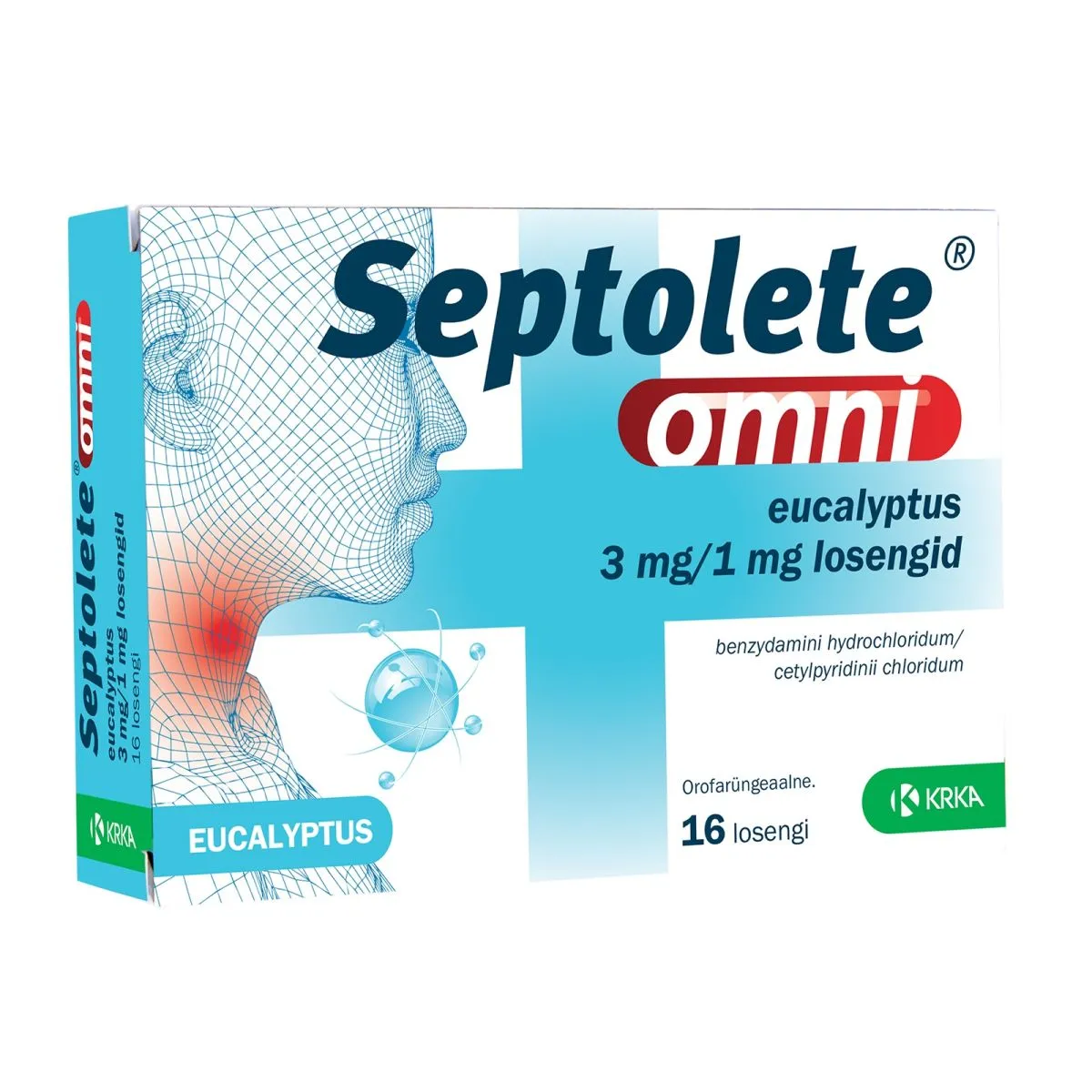 SEPTOLETE OMNI EUCALYPTUS LOSENG 3MG+1MG N16 - Product Image