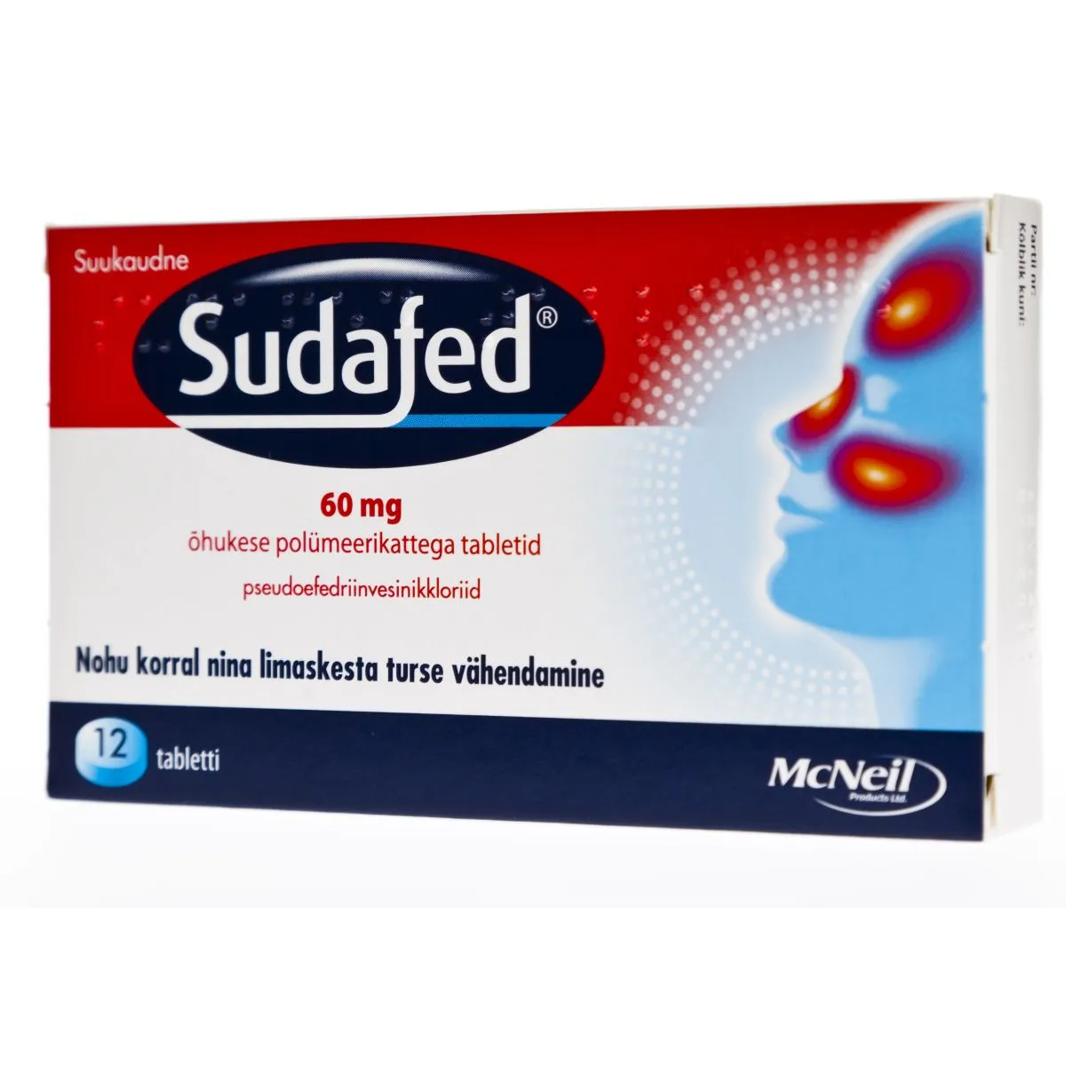 SUDAFED TBL 60MG N12 - Product Image