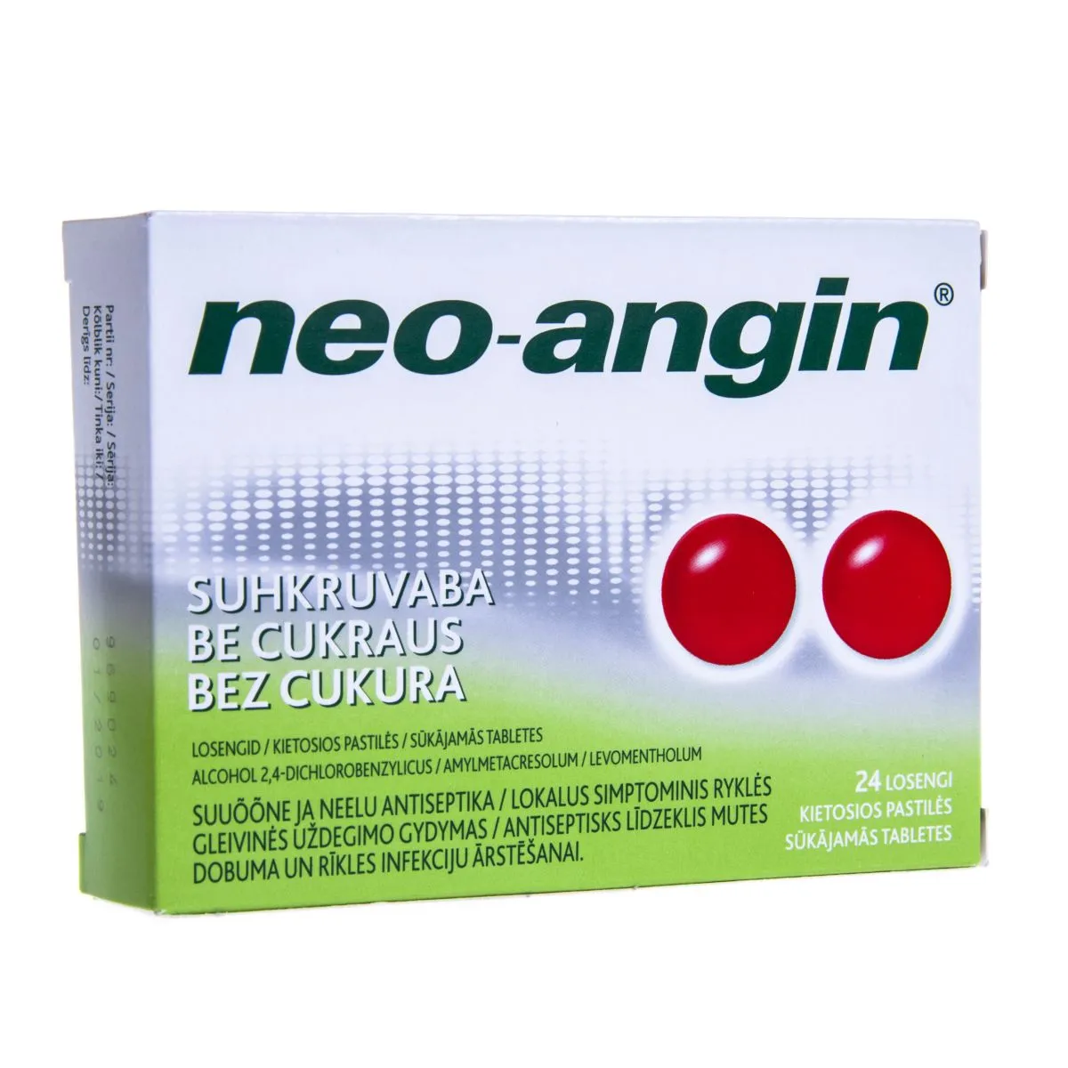 NEO-ANGIN SUHKRUVABA LOSENG 0,6MG+1,2MG+5,72MG N24 - Product Image