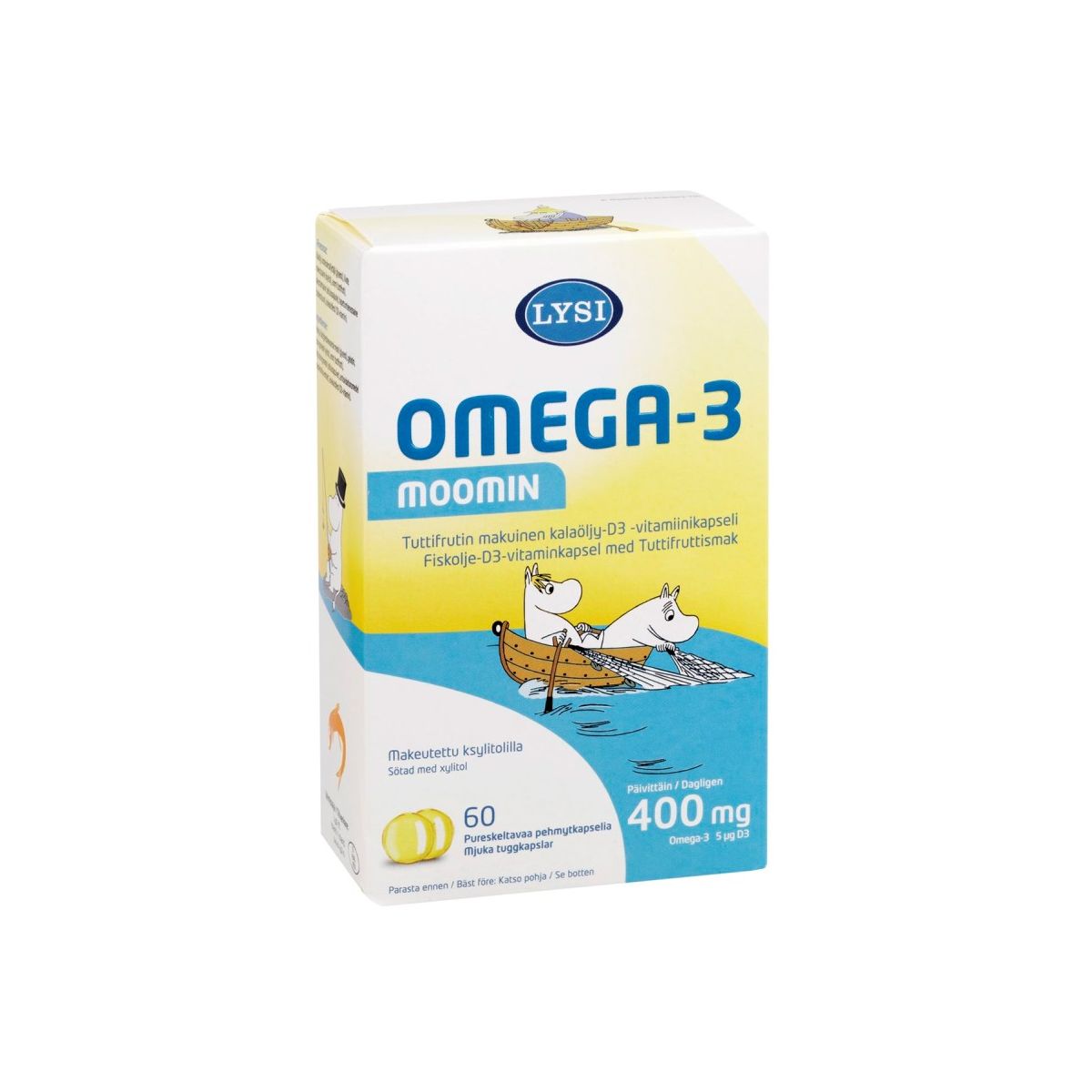 LYSI OMEGA-3 MUUMI D3-VITAMIINI KAPSLID N60 - Product Image