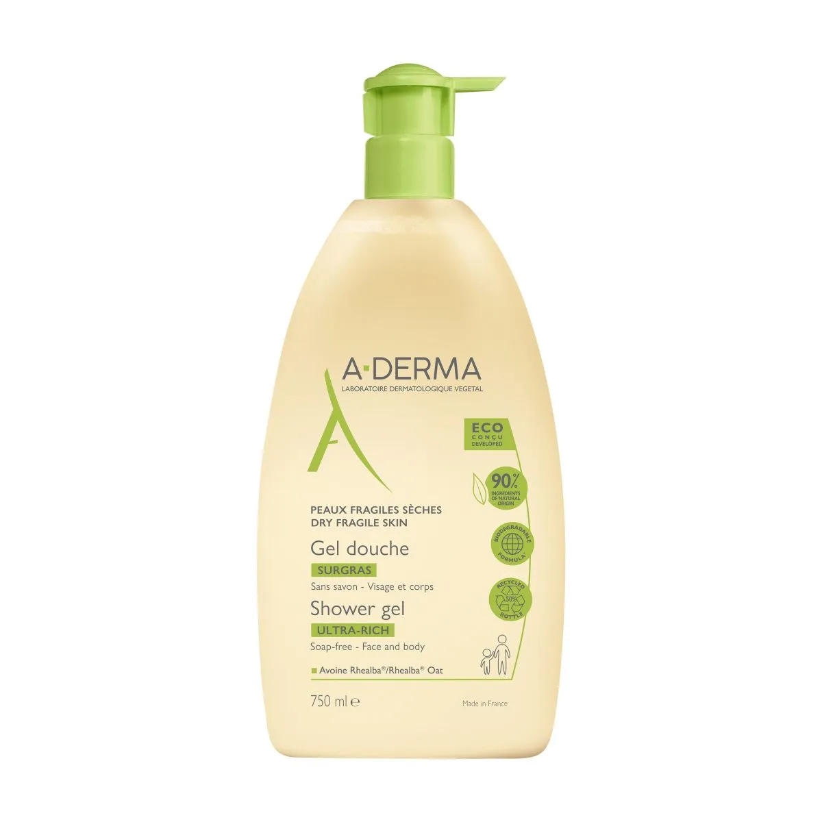 A-DERMA DUSHIGEEL KAERAEKSTRAKTIGA 750ML - Product Image