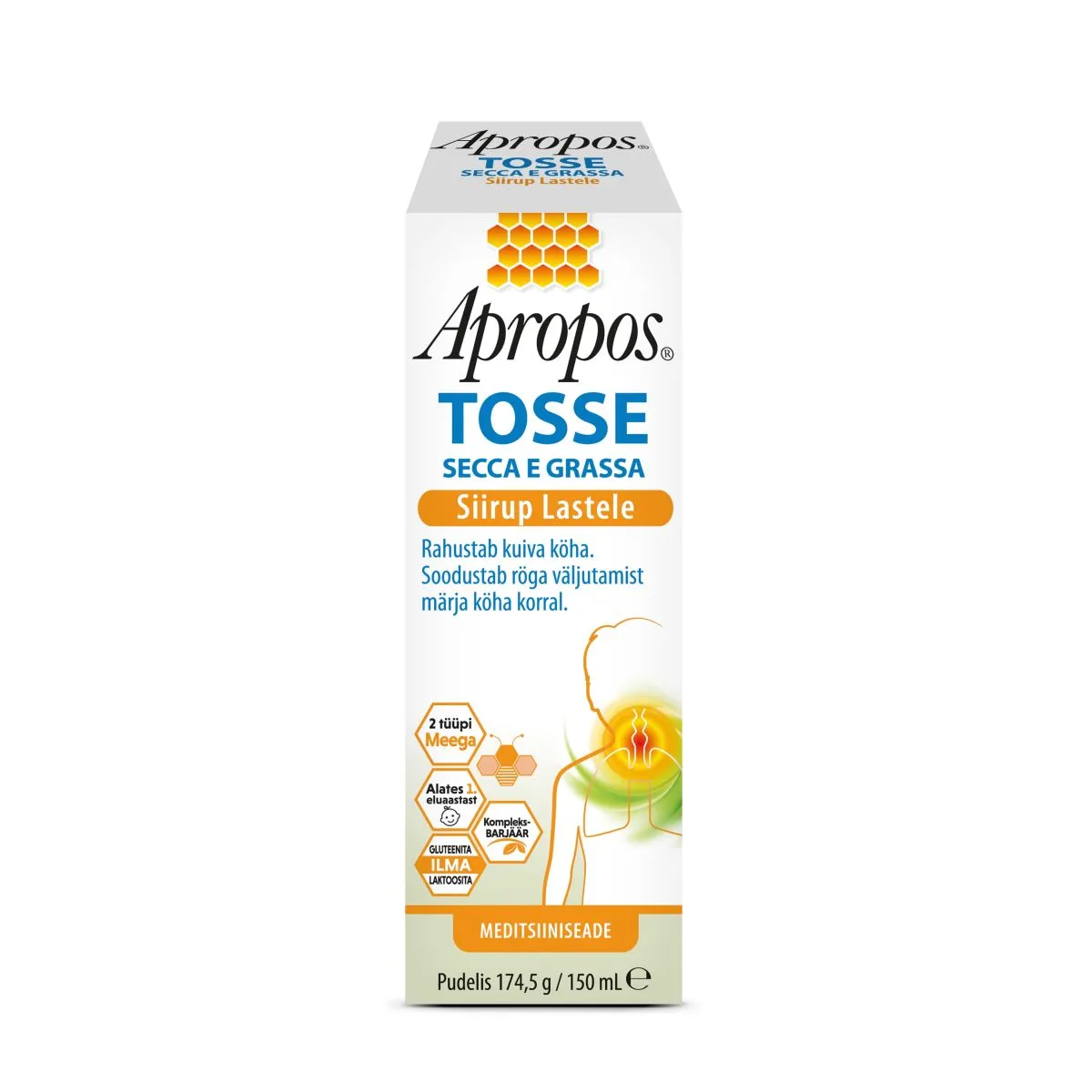 APROPOS TOSSE KÖHASIIRUP LASTELE 150ML - Product Image