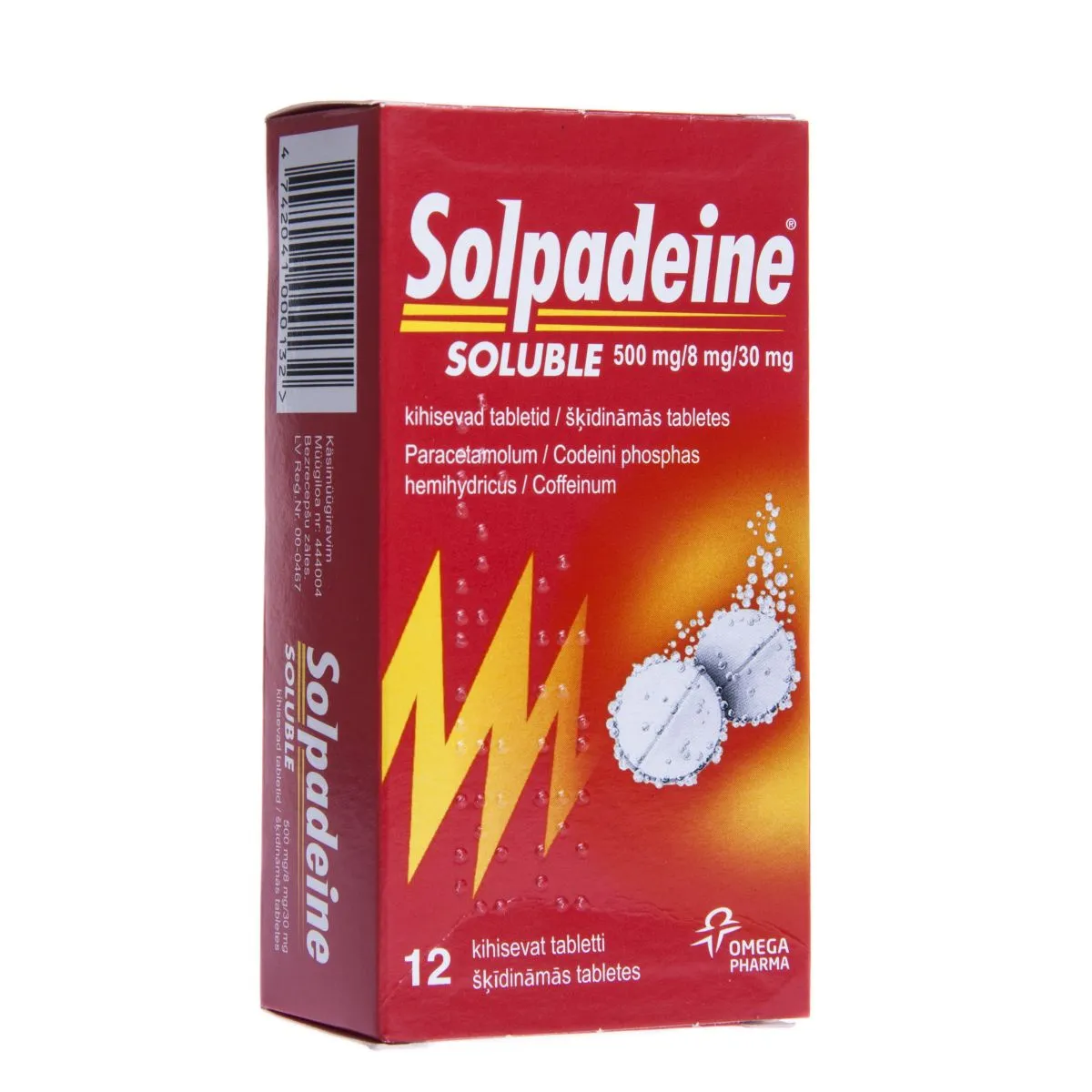 SOLPADEINE SOLUBLE KIHISEV TBL 500MG+8MG+30MG N12 - Product Image