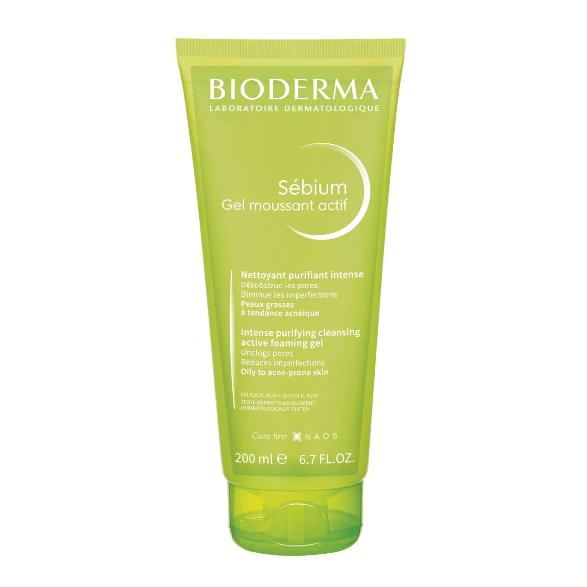 BIODERMA SEBIUM NÄOPESUGEEL AKTIIVHAPPEGA 200ML - Product Image