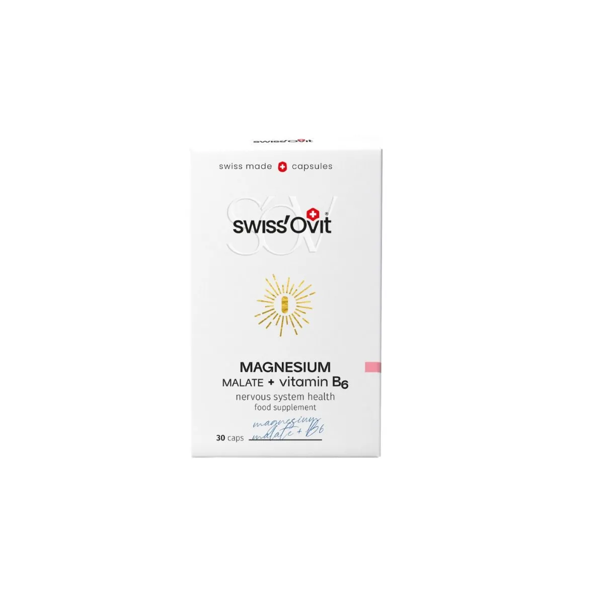 SWISSOVIT MAGNEESIUM MALATE +B6 KAPSLID 150MG N30 - Product Image