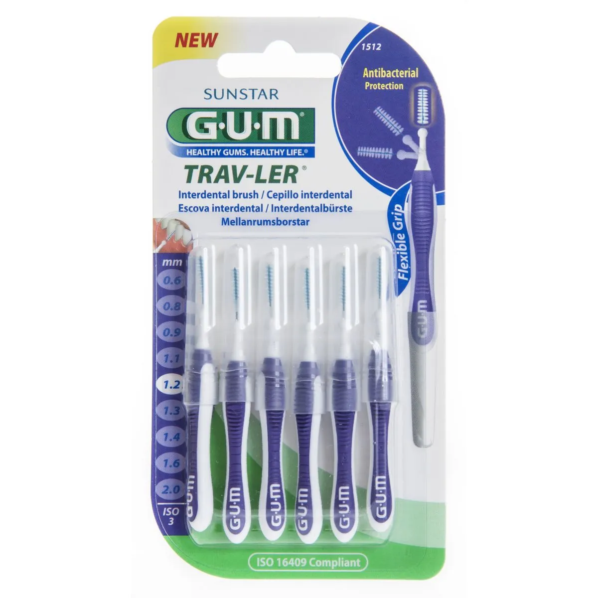 GUM TRAV-LER ИНТЕРДЕНТАЛЬНАЯ ЩЕТОЧКА 1,2MM N6/1512/ - Product Image