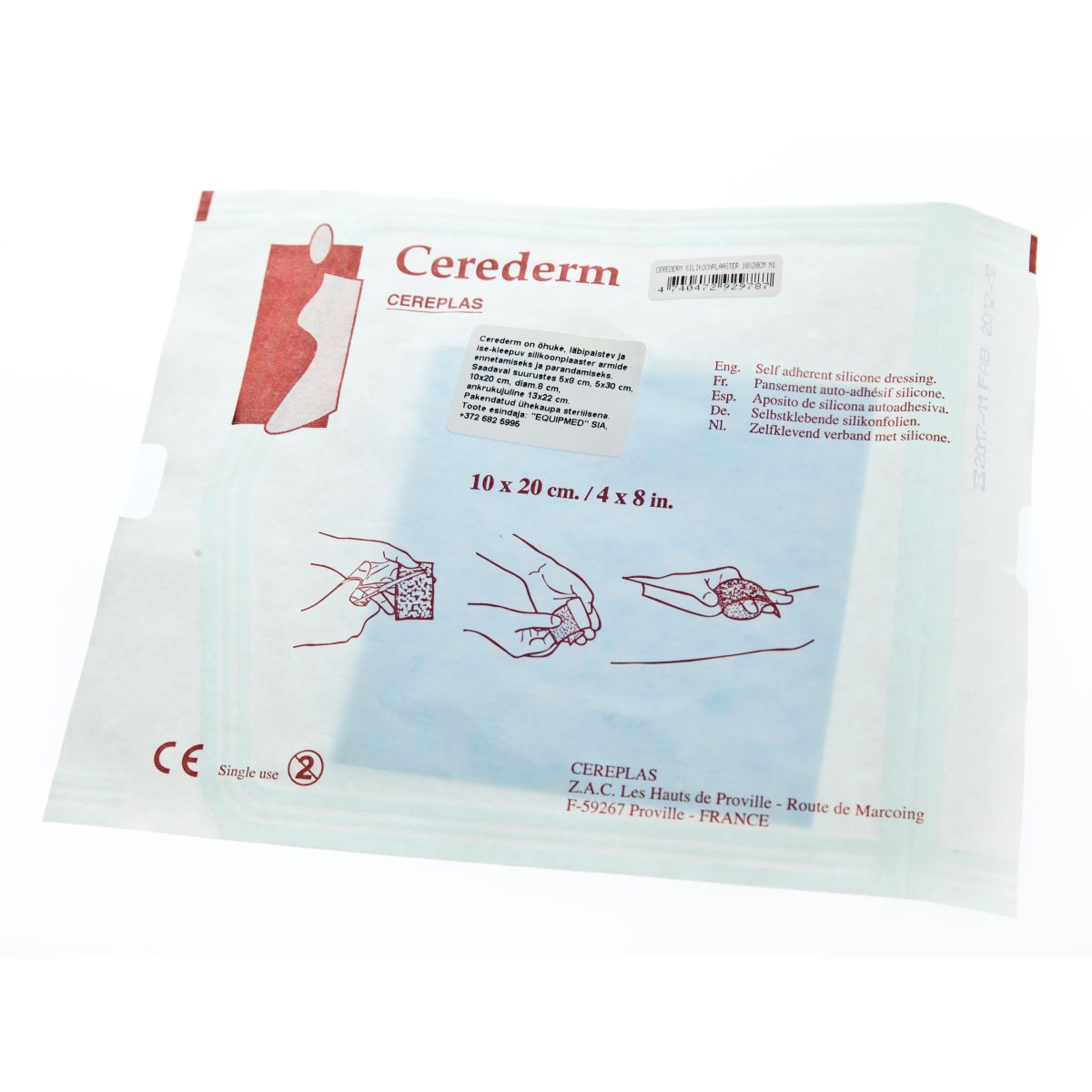 CEREDERM SILIKOONPLAASTER 10X20CM N1 - Product Image