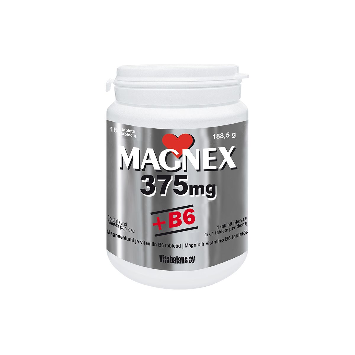 MAGNEX + VITAMIIN B6 TBL 375/2,2MG N180 - Product Image