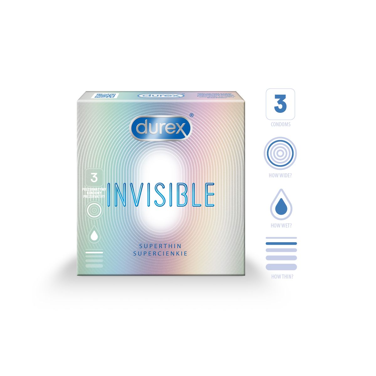 DUREX KONDOOMID INVISIBLE EXTRA SENSITIV N3 - Product Image