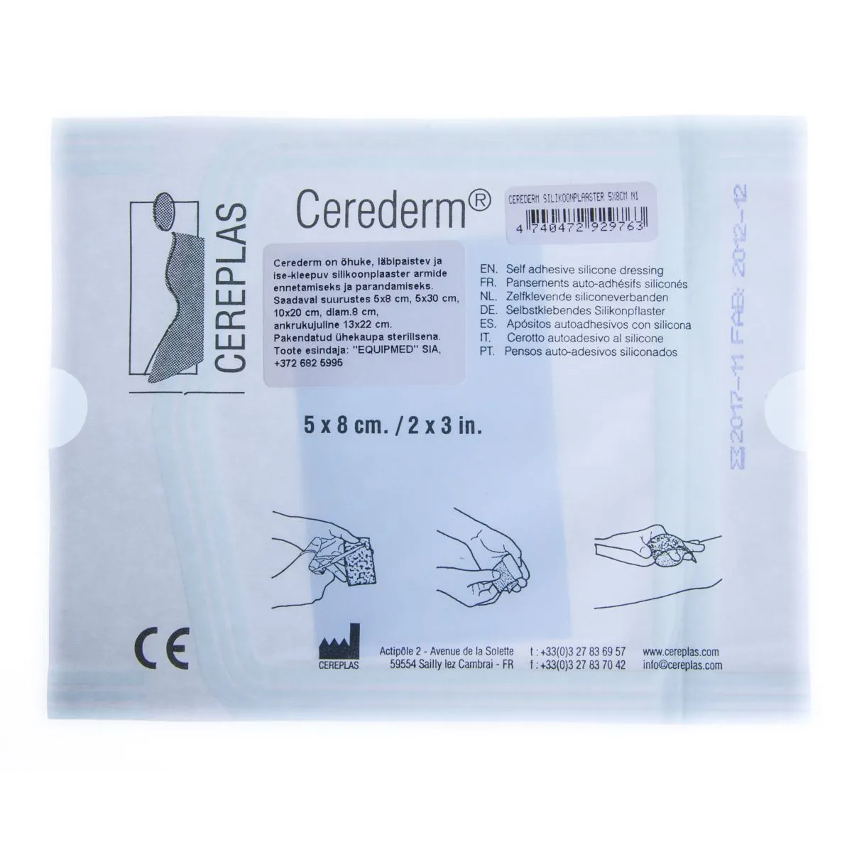 CEREDERM SILIKOONPLAASTER 5X8CM N1 - Product Image