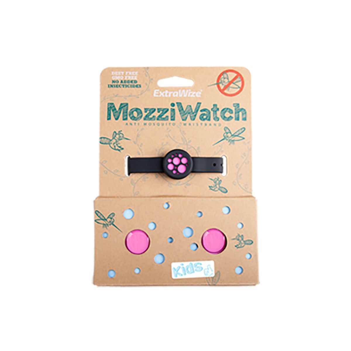 MOZZIWATCH SÄÄSETÕRJE KÄEPAEL LASTELE ROOSA + 2 TÄITETABLETTI - Product Image