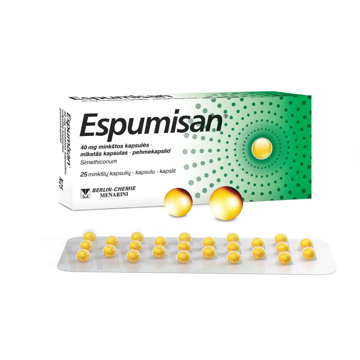 ESPUMISAN PEHMEKAPSEL 40MG N25 - Product Image