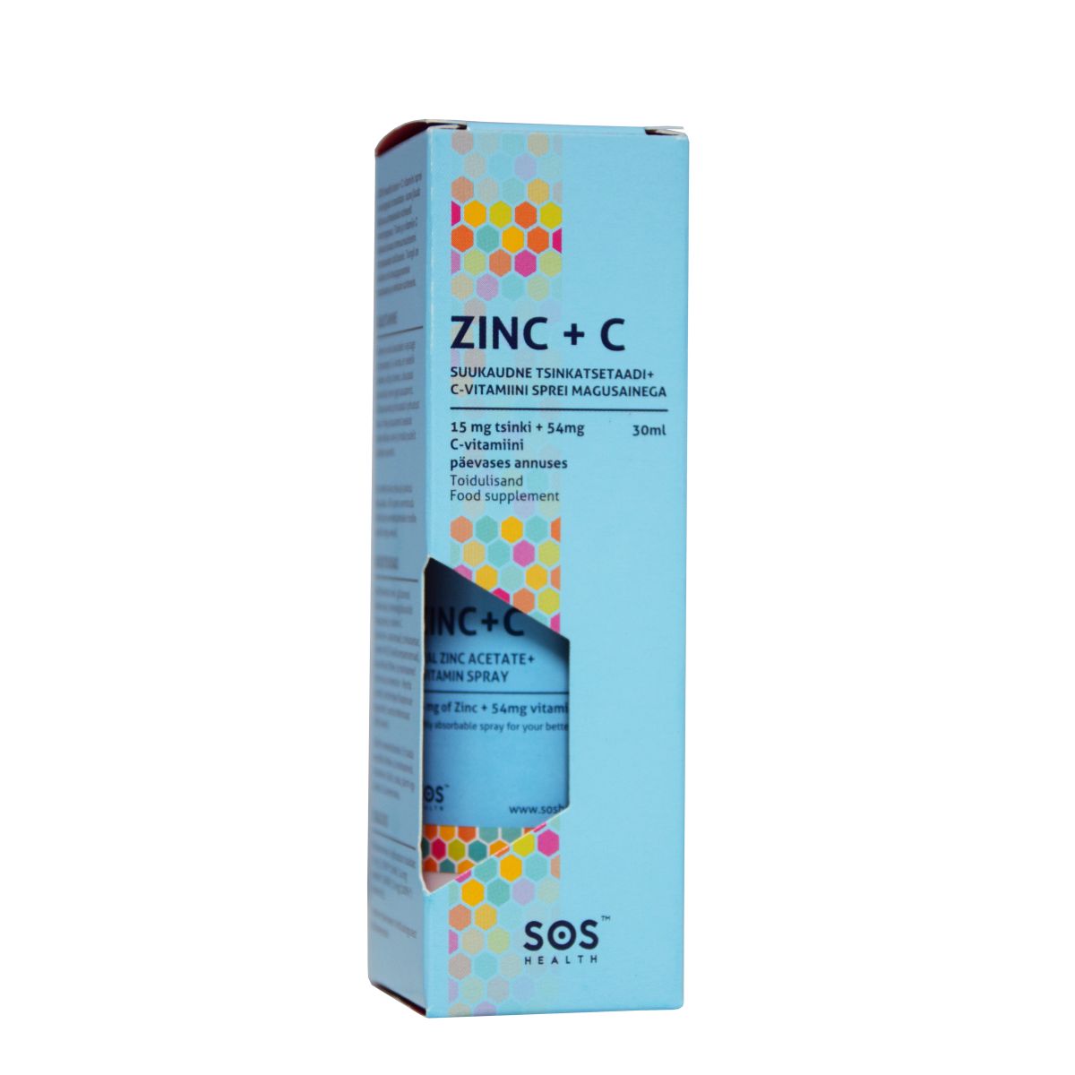 ZINC+C SUUKAUDNE SPREI 30ML (TSINKATSETAAT+C VITAMIIN) - Product Image