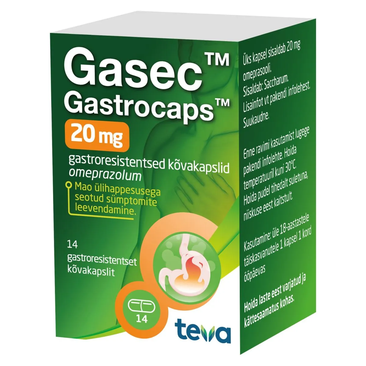 GASEC GASTROCAPS GASTRORESIST KAPSEL 20MG N14 - Product Image