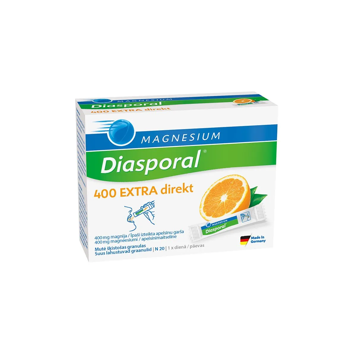 MAGNESIUM-DIASPORAL 400 EXTRA DIREKT GRAANULID N20 - Product Image