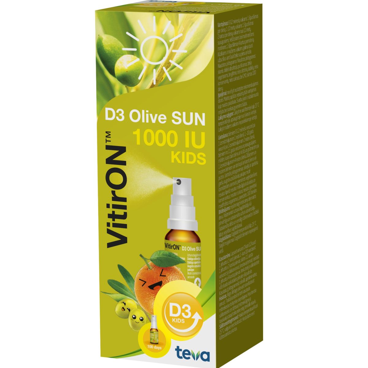 VITIRON D3 OLIVE SUN SPREI 1000IU 10ML - Product Image