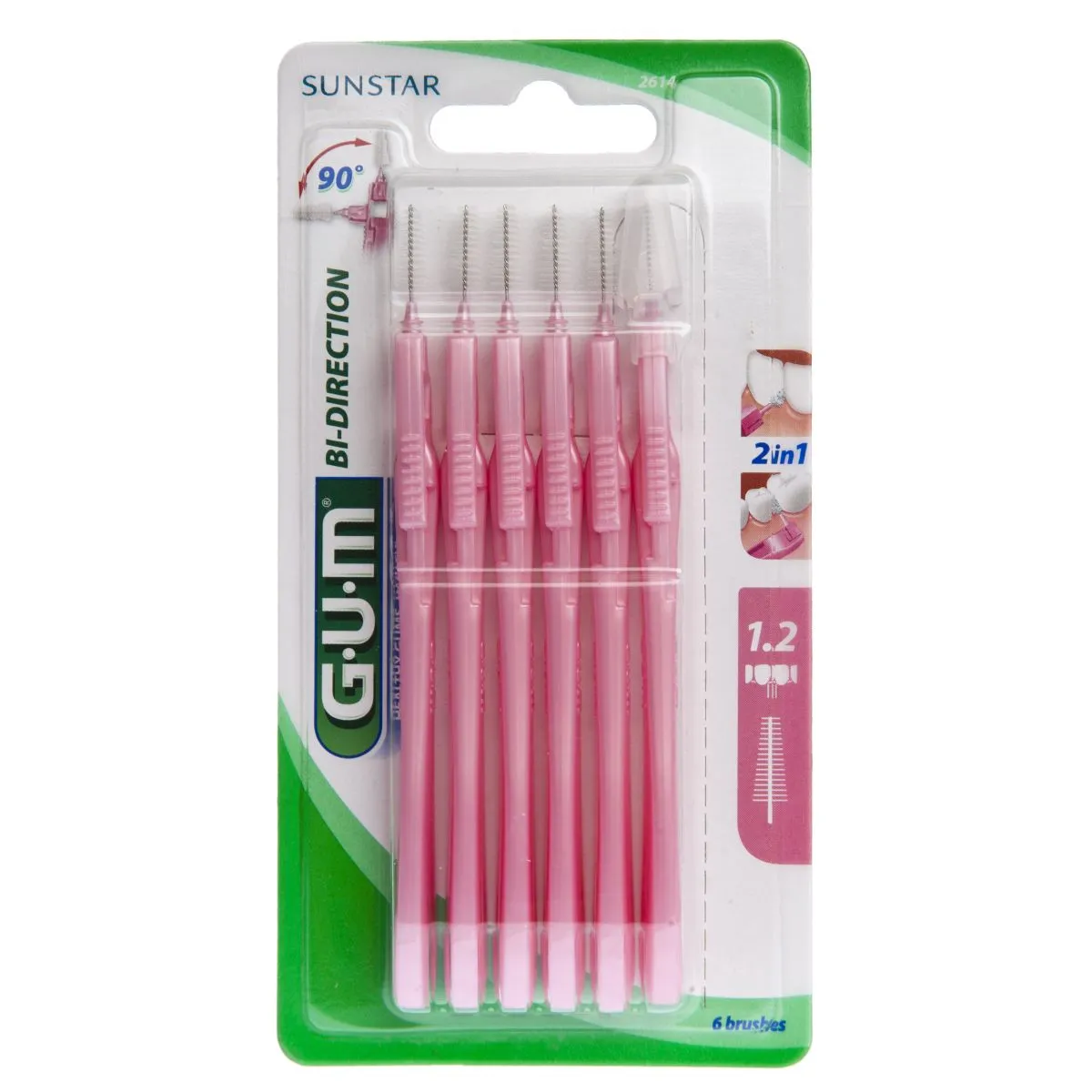 GUM  BI-DIRECTION ИНТЕРДЕНТАЛЬНАЯ ЩЕТОЧКА N6 (1,2mm) /2614 - Product Image