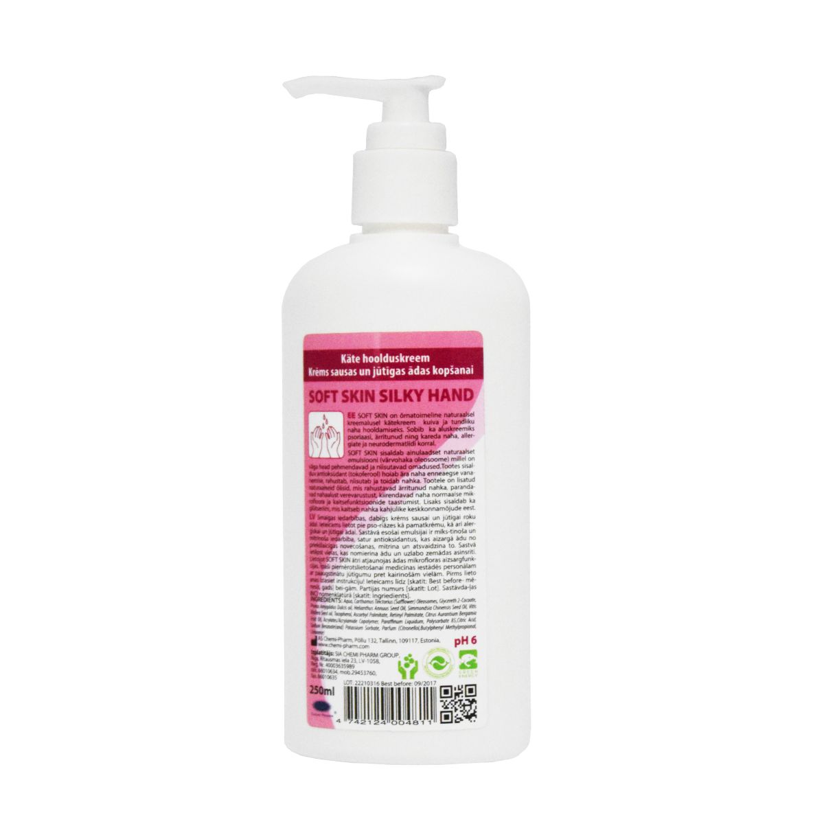 CHEMIPHARM SOFT SKIN KÄTEKREEM 250ML PUMBAGA - Product Image