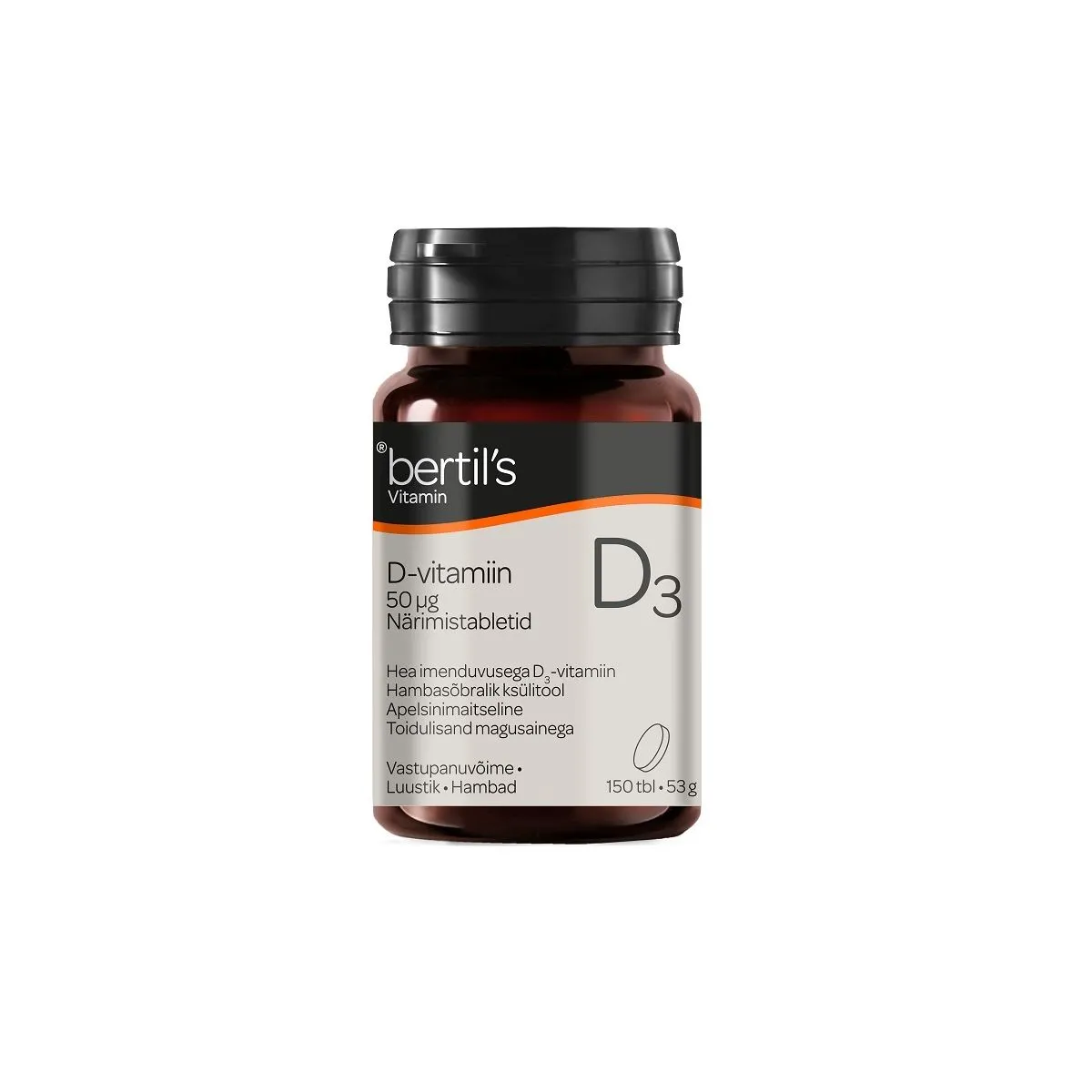 BERTILS VITAMIN D3 NÄRIMISTBL 50MCG N150 - Product Image