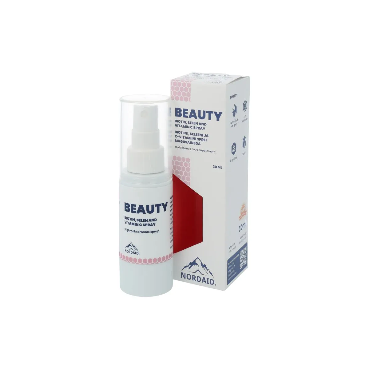 NORDAID BEAUTY BIOTIIN, SELEEN, C-VITAMIINI SPREI 30ML - Product Image