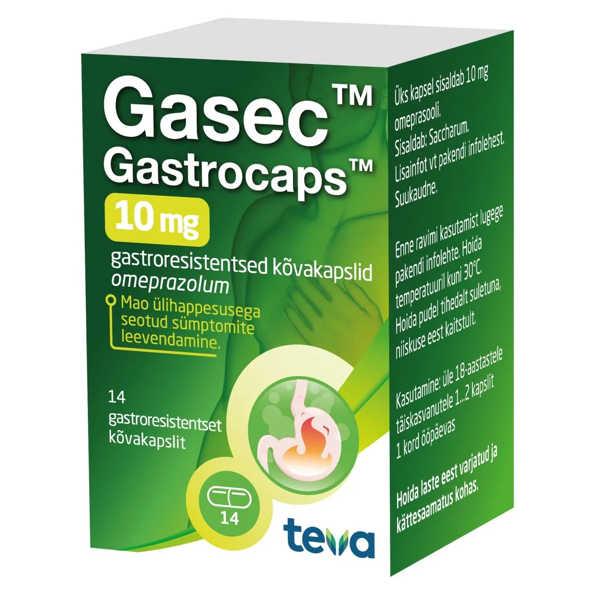 GASEC GASTROCAPS GASTRORESIST KAPSEL 10MG N14 - Product Image