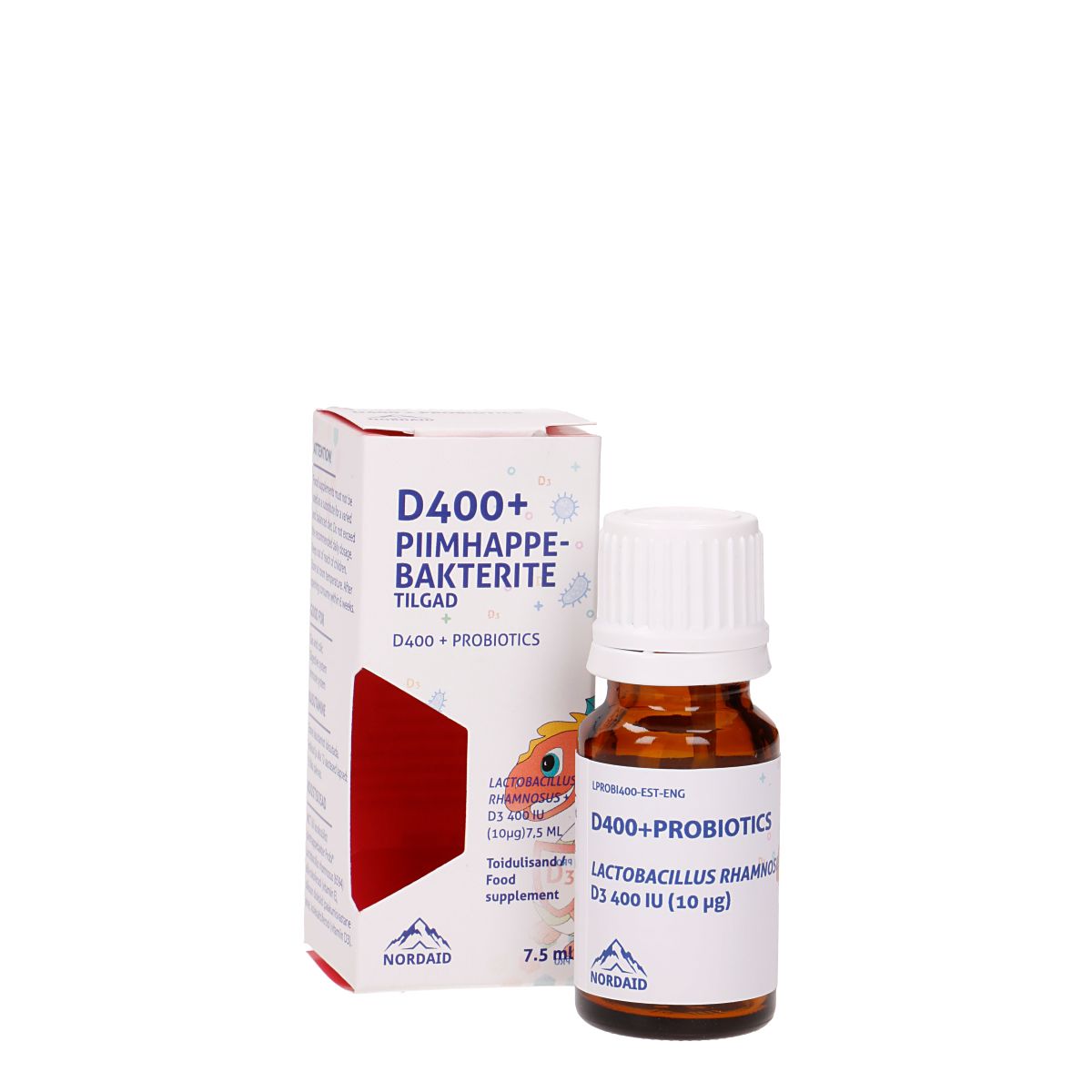 D-VITAMIINI JA PIIMHAPPEBAKTERITEGA TILGAD D400 7,5ML - Product Image