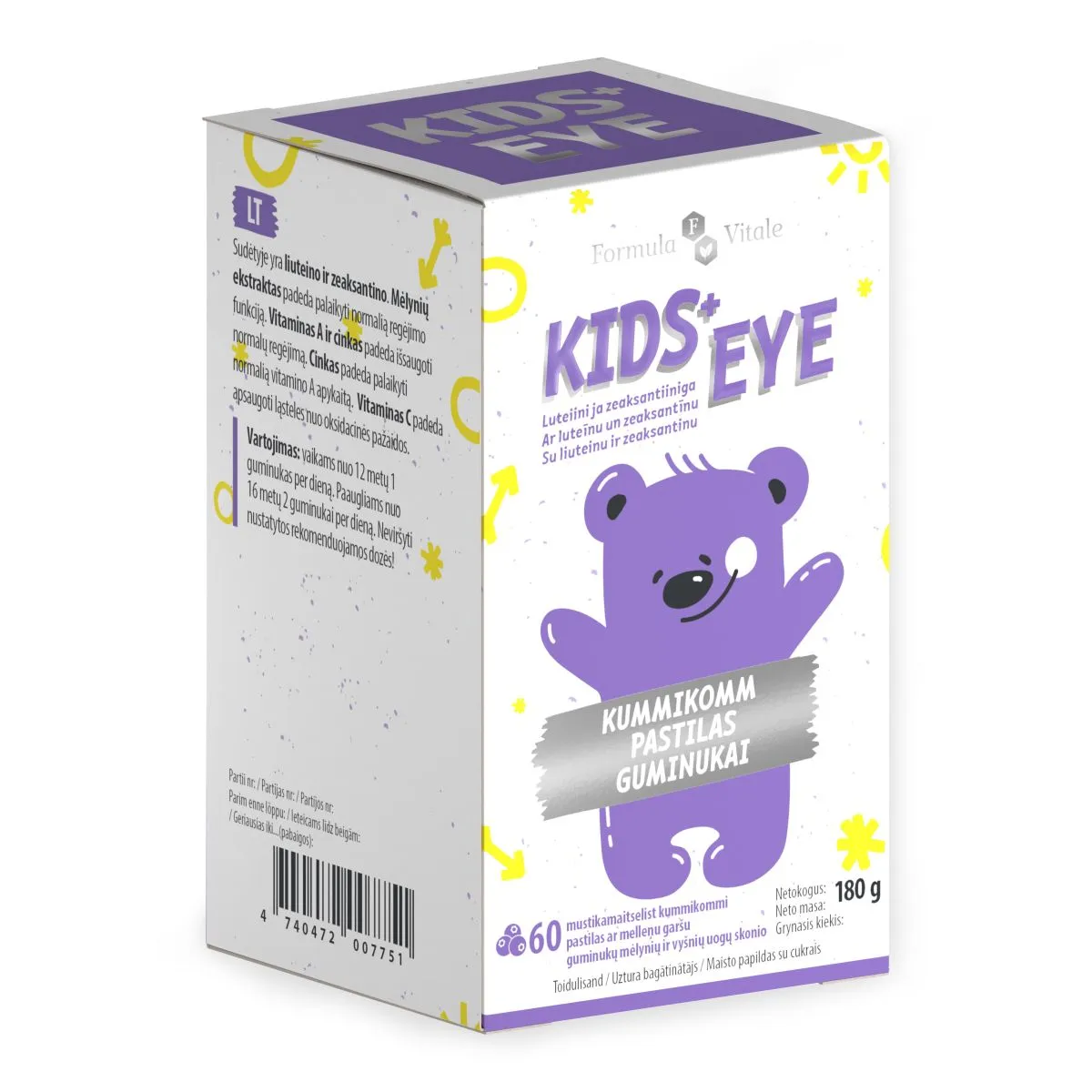 FORMULA VITALE KIDS+ EYE KUMMIKOMMID N60 - Product Image