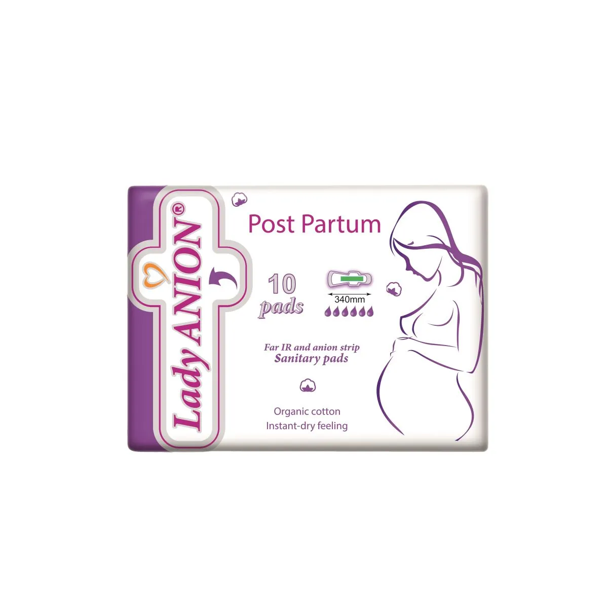 LADY ANION POST PARTUM HÜGIEENISIDEMED SÜNNITUSJÄRGSED N10 - Product Image