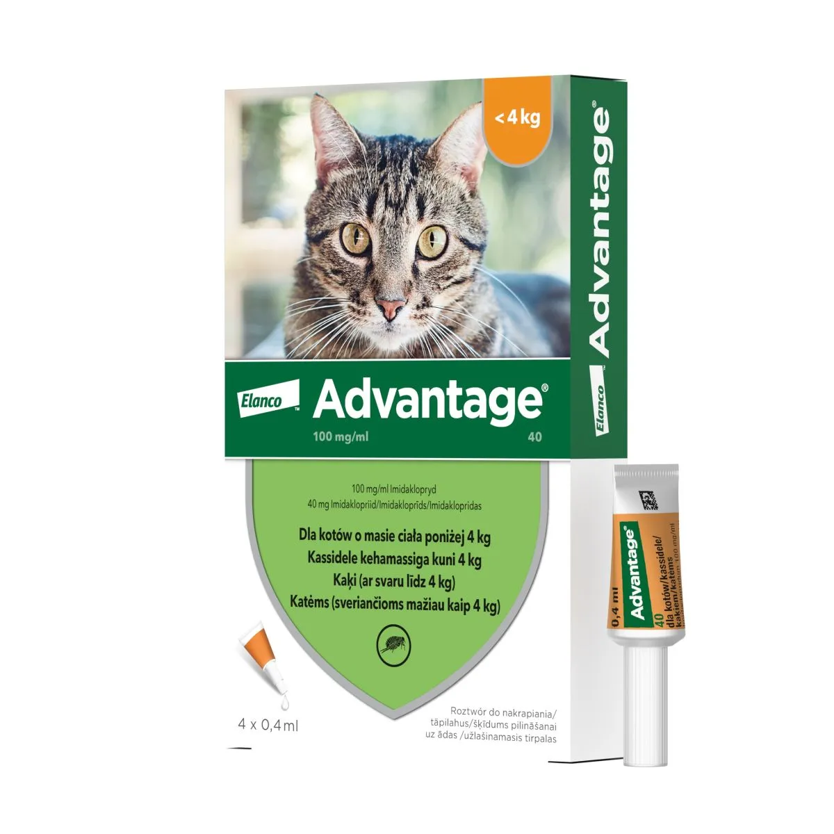 ADVANTAGE TÄPILAHUS 100MG/ML 0,4ML N4 (KASSILE) - Product Image