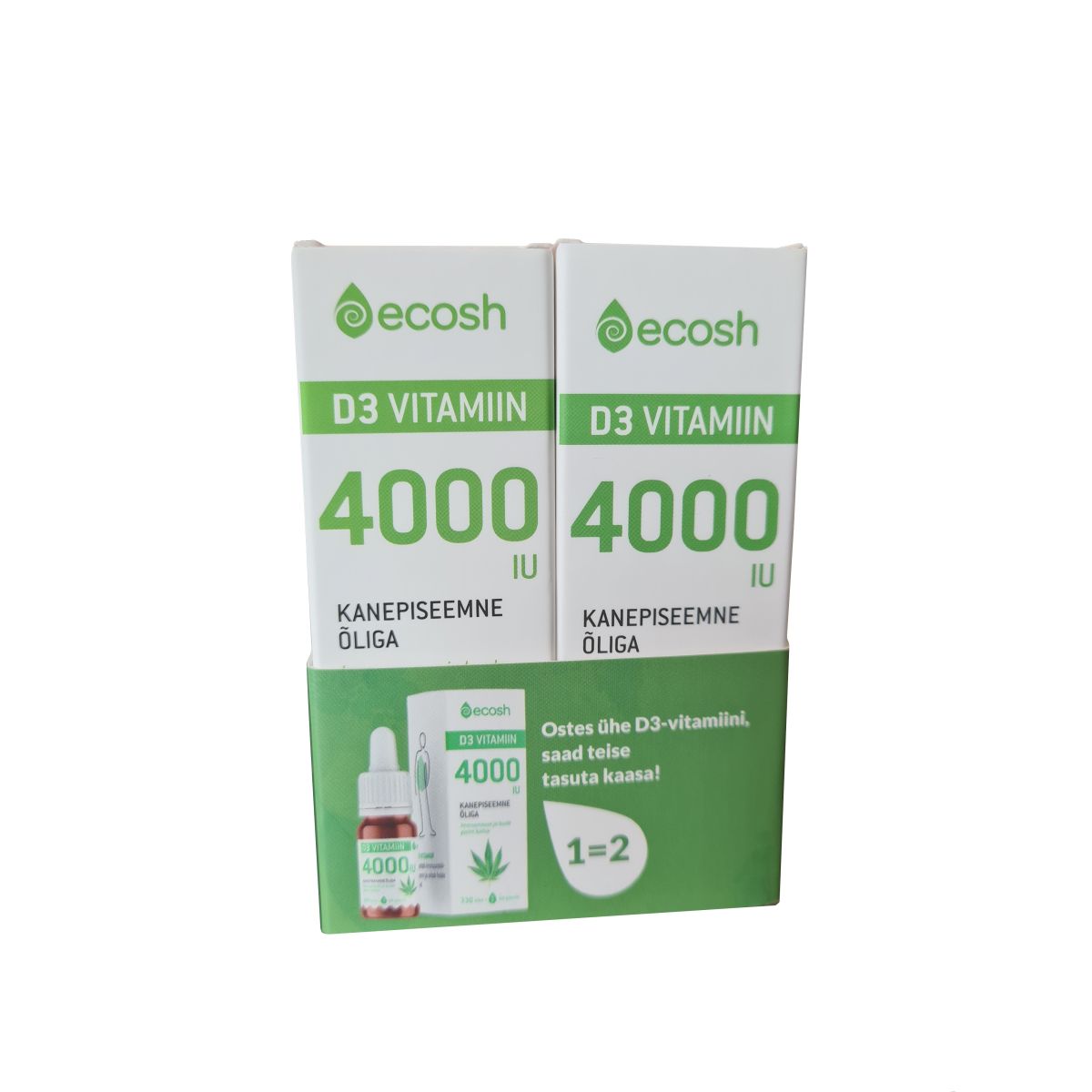 ECOSH D3-VITAMIIN TILGAD 4000IU/TILGAS 10ML KANEPIÕLIGA 1+1 - Product Image