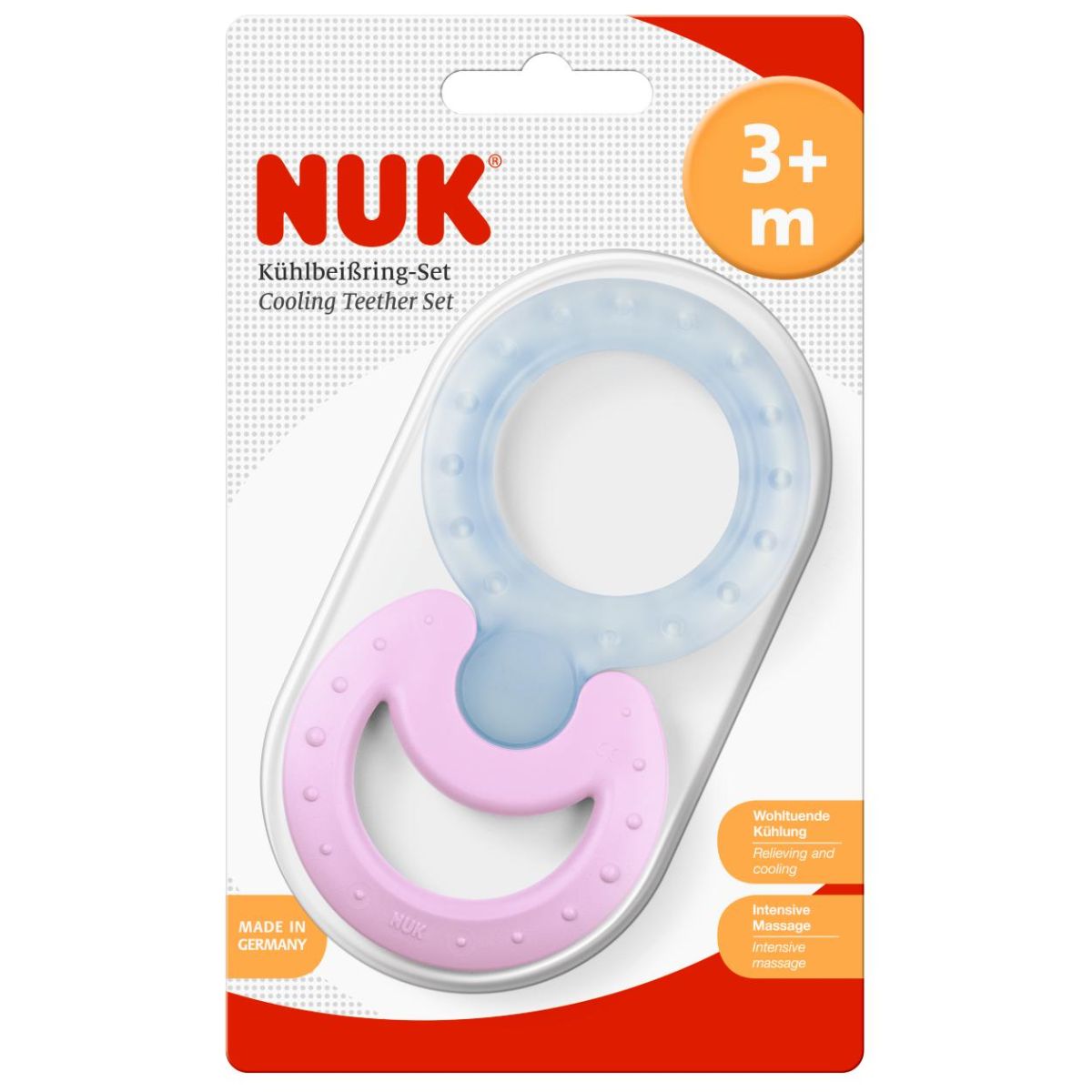 NUK КОМПЛЕКТ ПРОРЕЗЫВАТЕЛЕЙ - ОХЛАЖДАЮЩИЙ И КЛАССИЧЕСКИЙ (3+ МЕС.) - Product Image