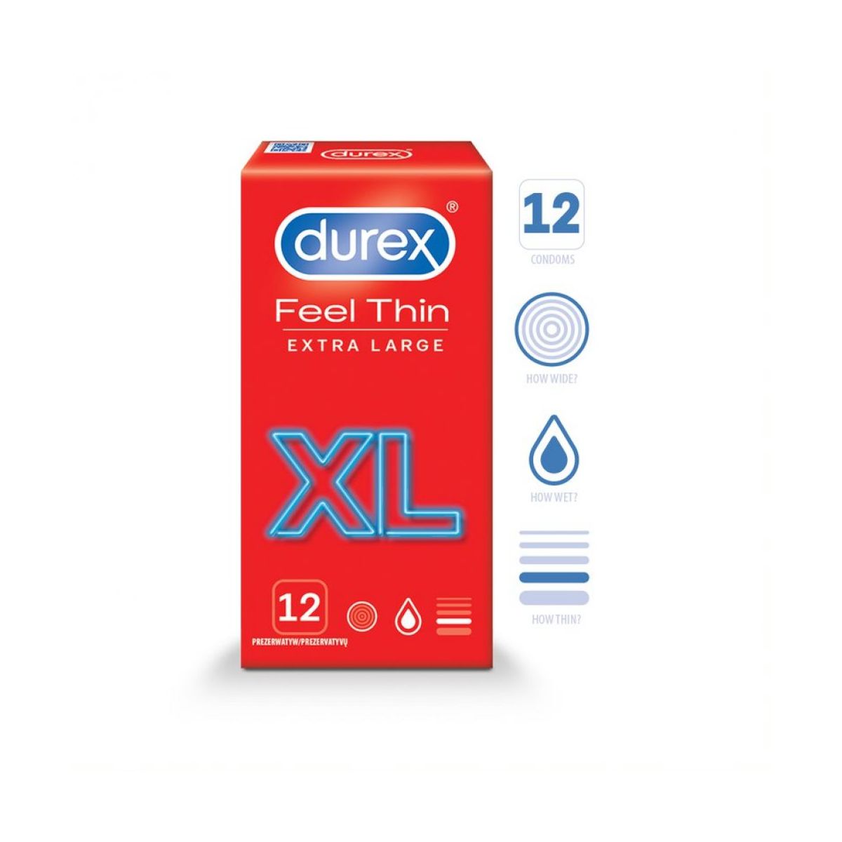 DUREX KONDOOMID FEEL THIN XL N12 - Product Image