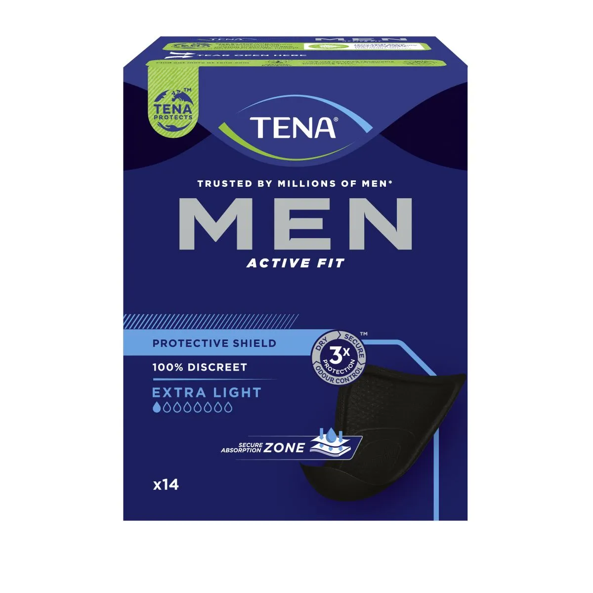 TENA MEN ACTIVE FIT SHIELD N14 - Product Image