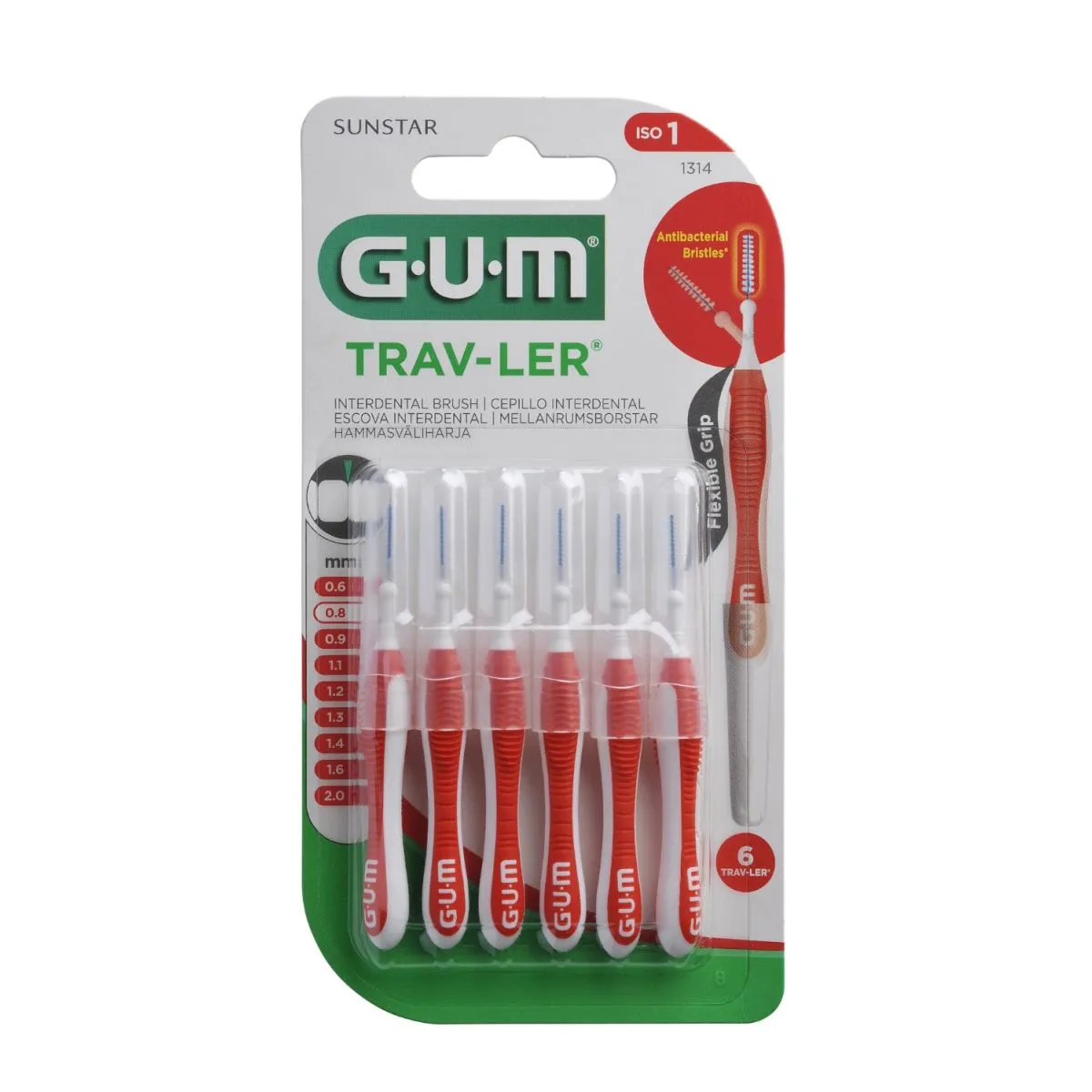 GUM TRAV-LER ИНТЕРДЕНТАЛЬНАЯ ЩЕТОЧКА 0,8MM N6/1314/ - Product Image