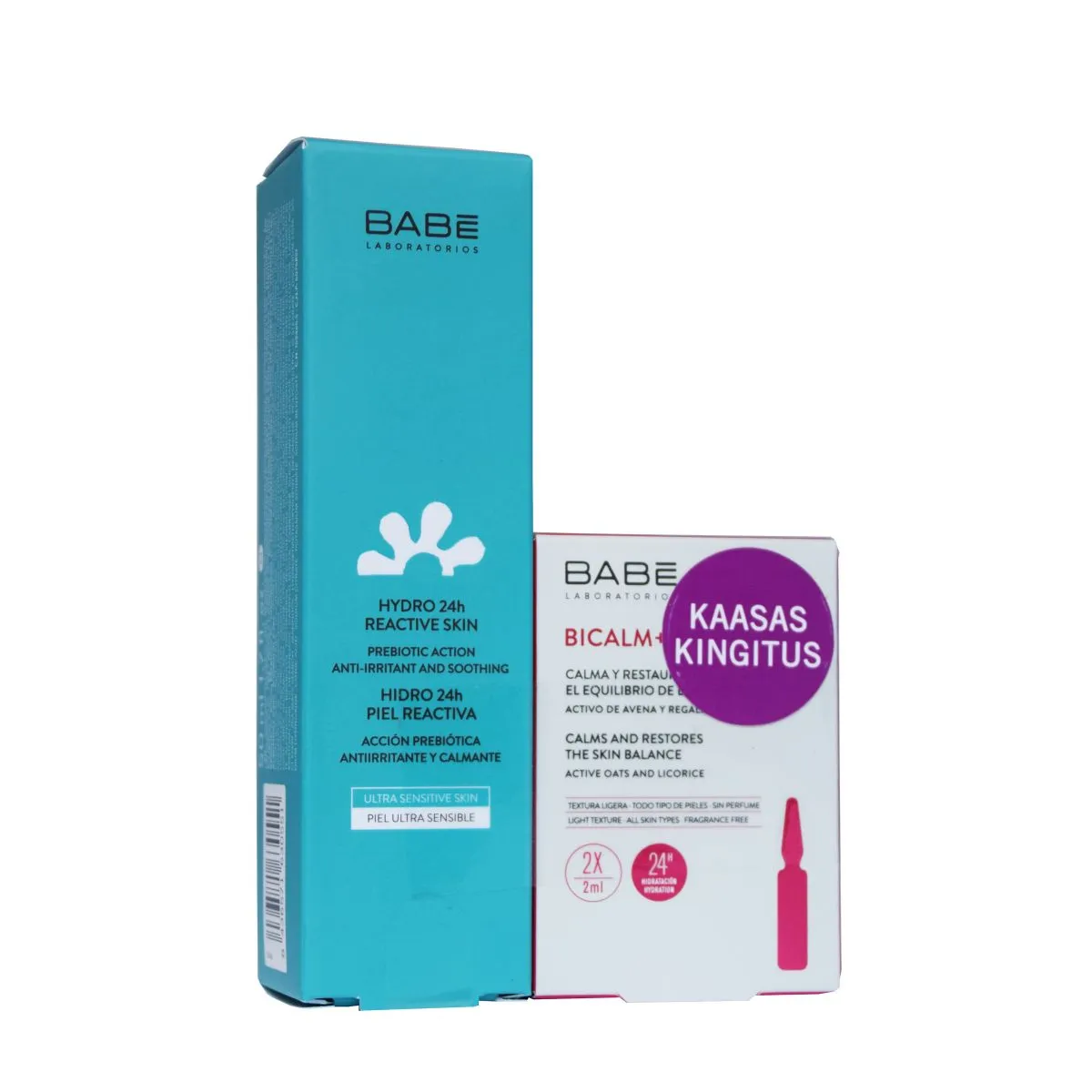 BABE HYDRO 24H REACTIVE NÄOKREEM 50ML+BICALM+ RAHUSTAVAD AMP 2ML N2 - Product Image