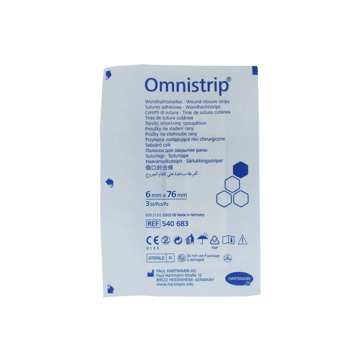 OMNISTRIP HAAVASULGEMISPLAASTER 6X76MM N3 /540683/ - Product Image