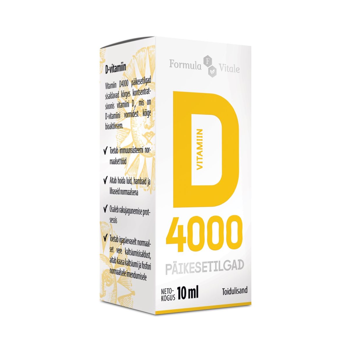 FORMULA VITALE D-VIT PÄIKESETILGAD 4000IU 10ML - Product Image