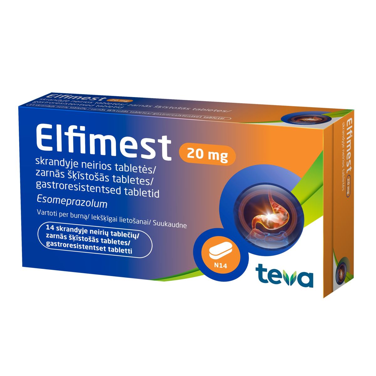 ELFIMEST GASTRORESIST TBL 20MG N14 - Product Image