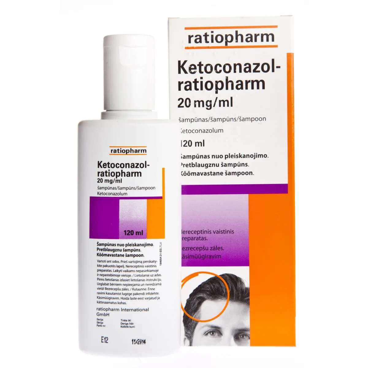 KETOCONAZOL-RATIOPHARM SHAMPOON 20MG/ML 120ML - Product Image