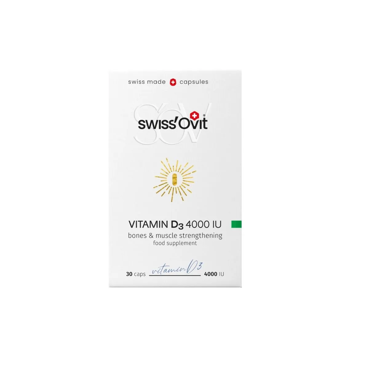 SWISSOVIT VITAMIIN D3 KAPSLID 4000IU N30 - Product Image