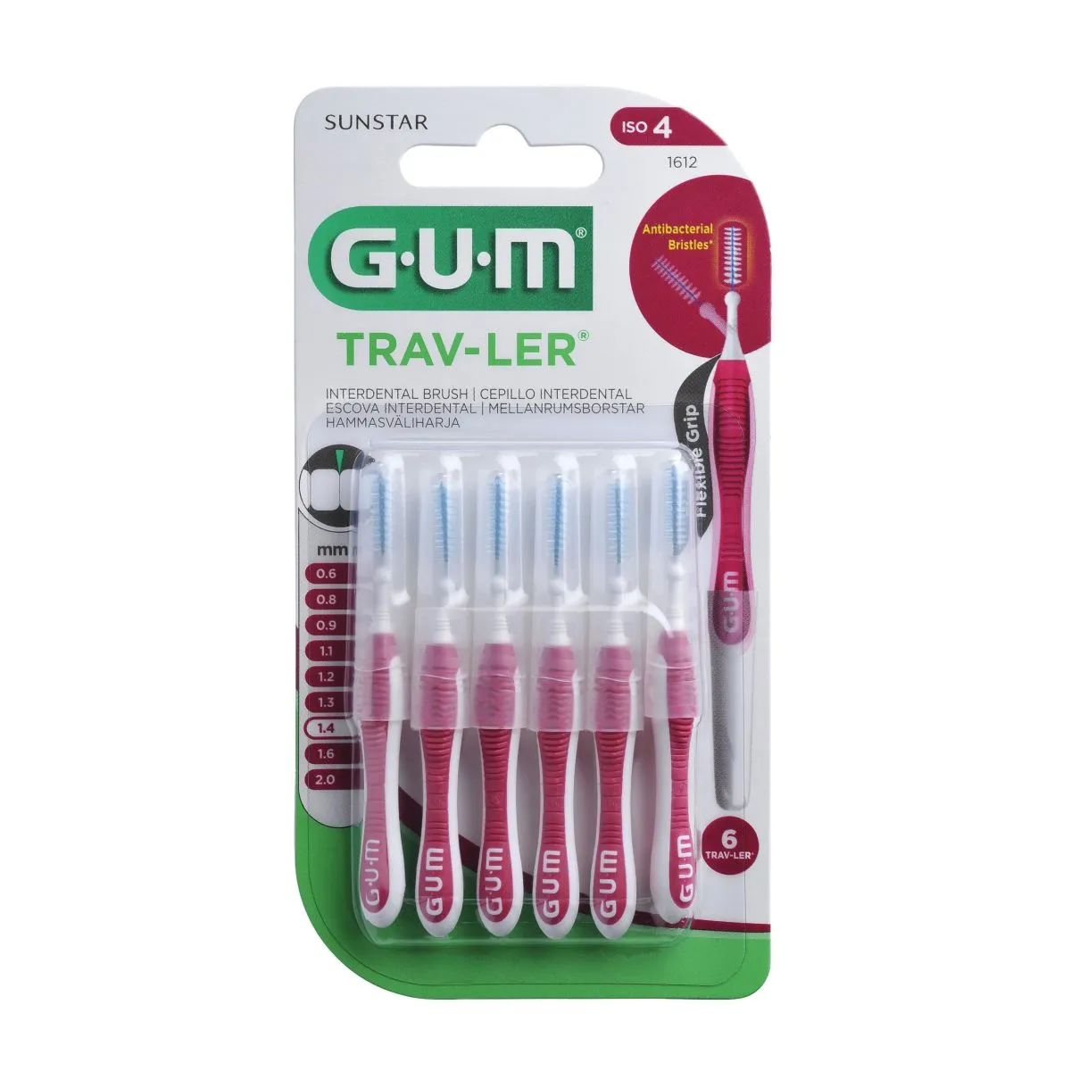 GUM TRAV-LER ИНТЕРДЕНТАЛЬНАЯ ЩЕТОЧКА 1,4MM N6/1612/ - Product Image