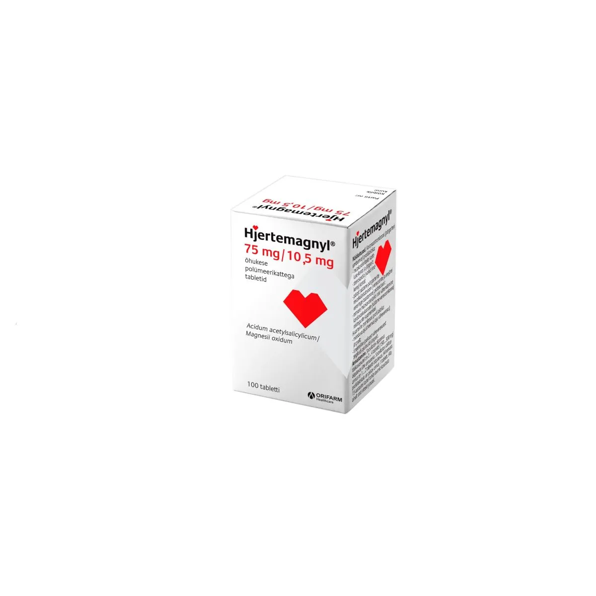 HJERTEMAGNYL TBL 75MG+10,5MG N100 - Product Image